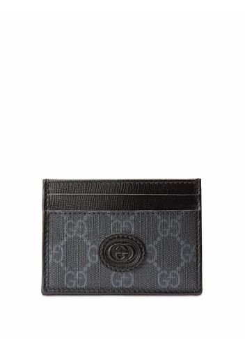 Gucci GG-canvas logo-patch cardholder - Nero