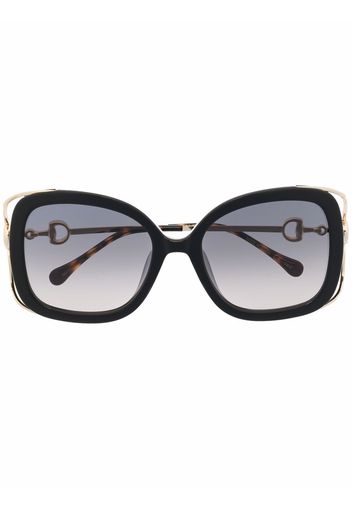 Gucci Eyewear oversize frame sunglasses - Nero