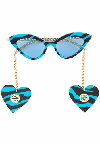 Gucci Eyewear cat-eye zebra sunglasses - Blu