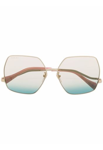 Gucci Eyewear Occhiali da sole oversize - Oro