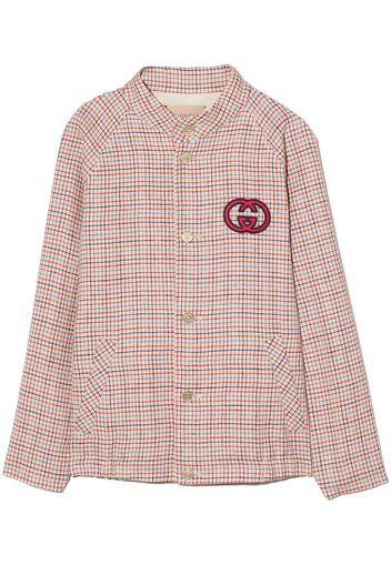 Gucci Kids Giacca-camicia a quadri - Rosso