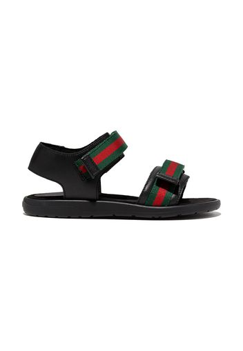 Gucci Kids stripe-detail open-toe sandals - Nero