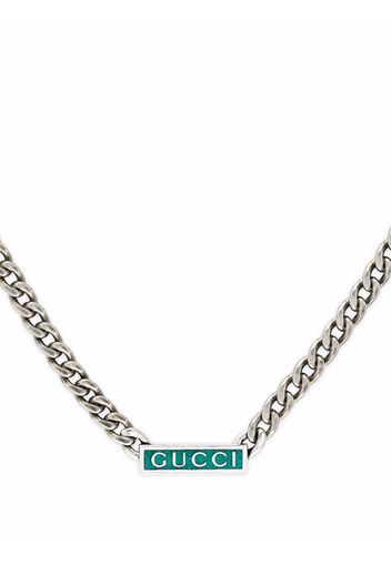 Gucci Collana a catena con placca logo - Argento