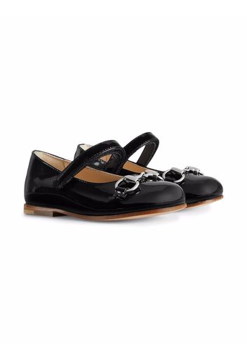 Gucci Kids horsebit ballerina pumps - Nero