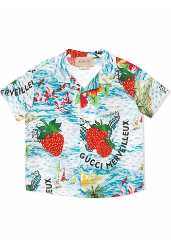 Gucci Kids Camicia con stampa - Blu