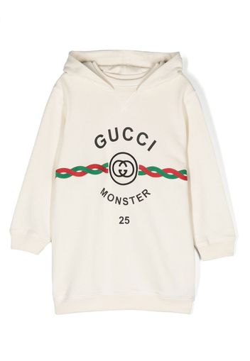 Gucci Kids logo-print hooded dress - Bianco