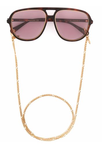 Gucci Eyewear aviator-frame sunglasses - Marrone