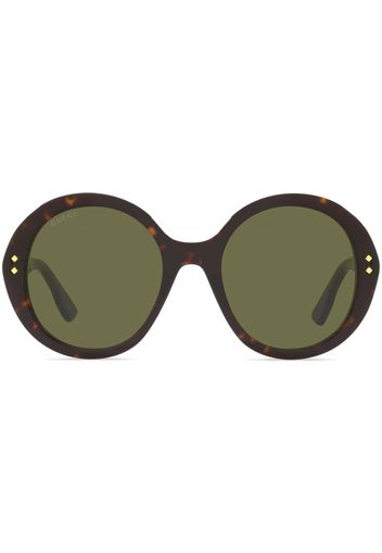 Gucci Eyewear tortoiseshell-effect round-frame sunglasses - 1800D1 Brown