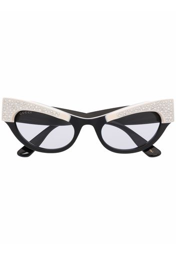 Gucci Eyewear crystal-embellished cat-eye sunglasses - Nero