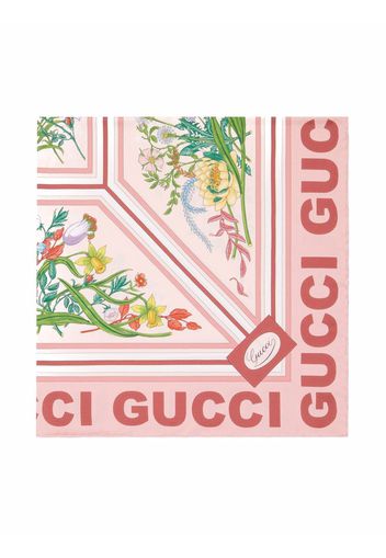 Gucci floral-print silk scarf - Rosa