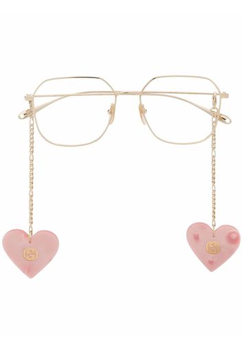 Gucci Eyewear logo charm-link glasses - Oro