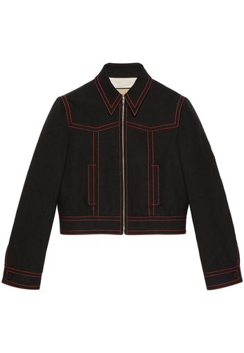 Gucci Bomber con cuciture a contrasto - Nero