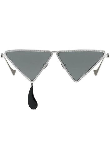 Gucci Eyewear Occhiali da sole con strass - Argento