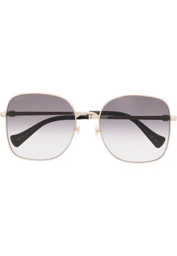 Gucci Eyewear Occhiali da sole rettangolari - Oro