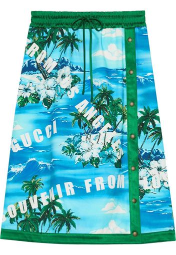 Gucci Gonna midi con coulisse - Blu