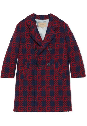 Gucci Kids Cappotto con motivo G Quadro - Blu