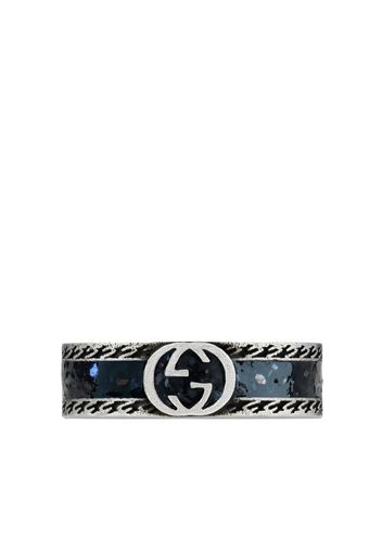 Gucci Interlocking G enamel ring - Argento