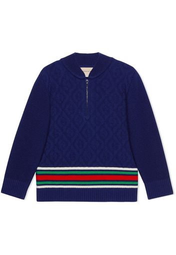 Gucci Kids Maglione con motivo G rombi - Blu