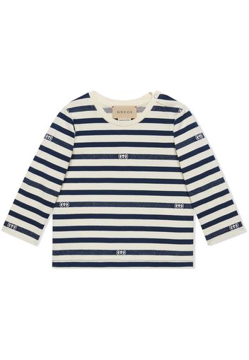 Gucci Kids sriped long-sleeved T-shirt - Bianco