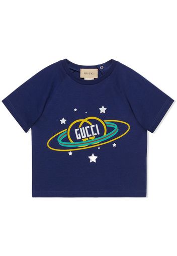 Gucci Kids graphic print cotton T-shirt - Blu