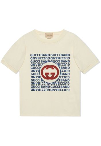 Gucci Kids Interlocking G logo-print T-shirt - Bianco