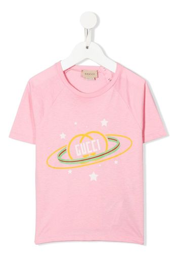 Gucci Kids logo star print T-shirt - Rosa