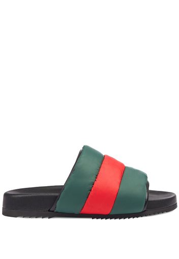 Gucci Sandali slides con dettaglio Web - Verde