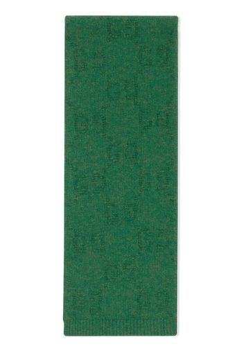 GUCCI KIDS GG-pattern wool scarf - Verde