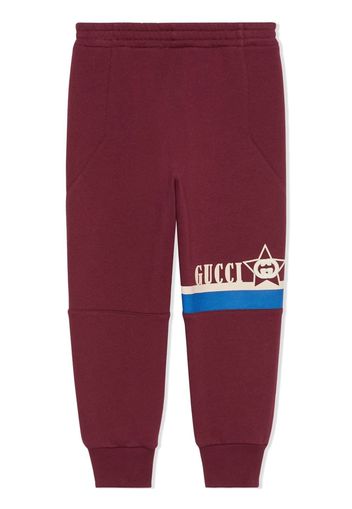 Gucci Kids logo-print cotton track pants - Rosso