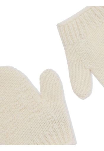 Gucci Kids knitted wool mittens - Bianco