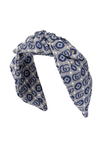 GUCCI KIDS Double-G cotton headband - Blu