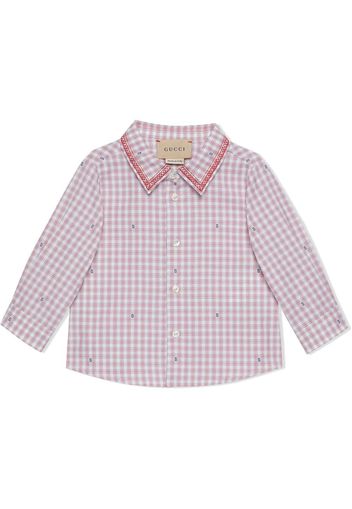 GUCCI KIDS checked oxford shirt - Bianco