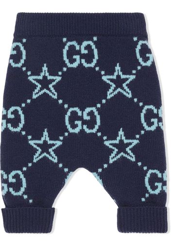 GUCCI KIDS intarsia-knit wool trousers - Blu