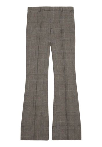 Gucci Pantaloni sartoriali con motivo pied-de-poule - Grigio