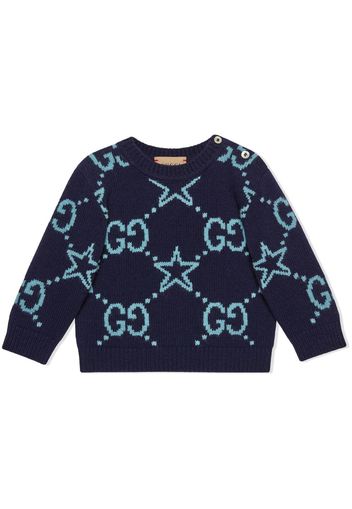 Gucci Kids Maglione con motivo GG - Blu