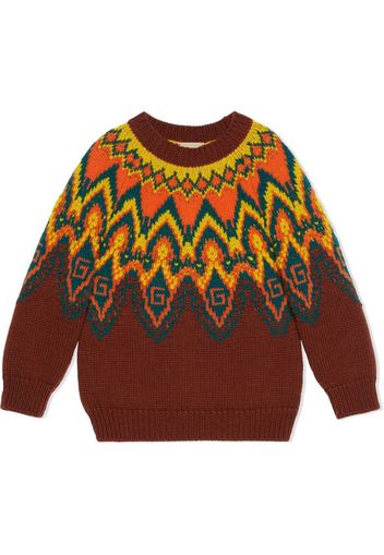 Gucci Kids Square G wool jumper - Marrone