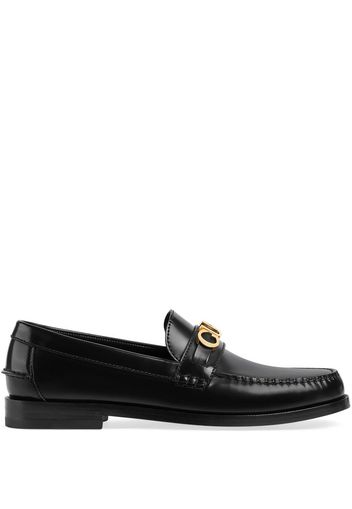 Gucci logo-plaque leather loafers - Nero