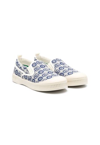 Gucci Kids logo-jacquard slip-on sneakers - Toni neutri