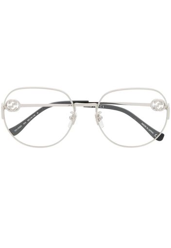 Gucci Eyewear Occhiali tondi oversize - Argento