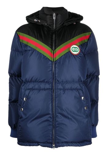 Gucci Cappotto imbottito con applicazione - Blu