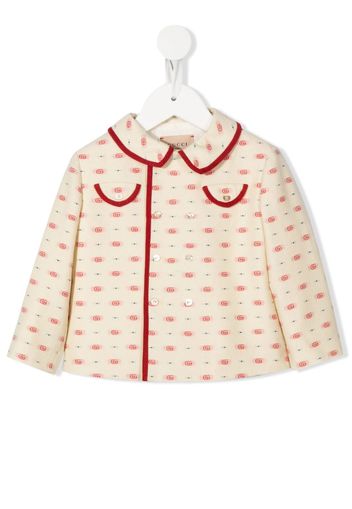 Gucci Kids monogram-pattern double-breasted jacket - Toni neutri