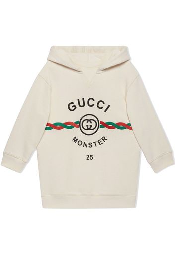 Gucci Kids logo-embroidered cotton hoodie - Bianco