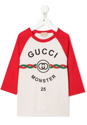 Gucci Kids logo-print long-sleeve T-shirt - Toni neutri