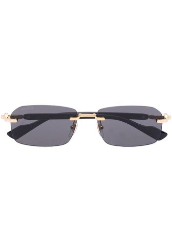 Gucci Eyewear rimless rectangle-frame sunglasses - Nero