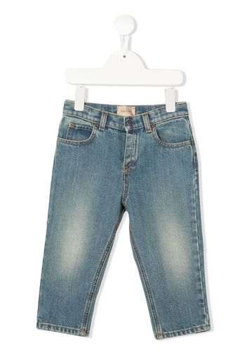 Gucci Kids logo-print slim-cut jeans - Blu