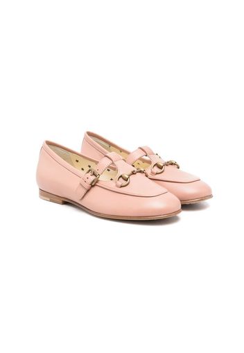 Gucci Kids horsebit leather loafers - Rosa