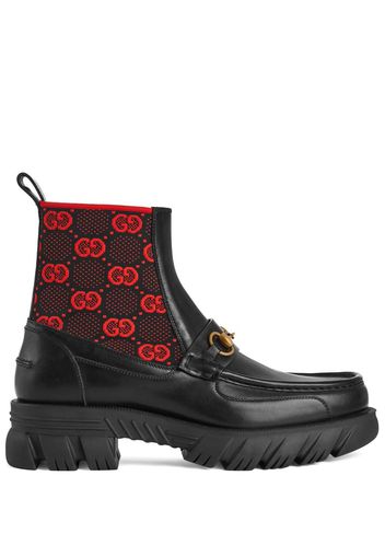 Gucci GG jersey Horsebit ankle boots - Nero