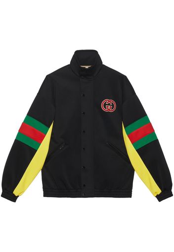 Gucci logo-patch Web-motif jacket - 1152 BLACK