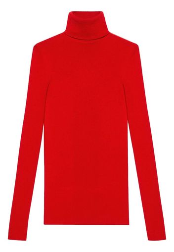 Gucci Maglione a collo alto con ricamo - Rosso