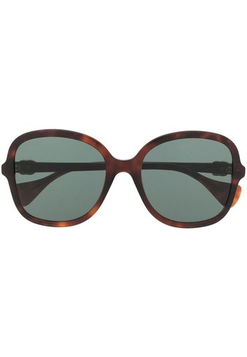 Gucci Eyewear Occhiali da sole squadrati oversize - Marrone